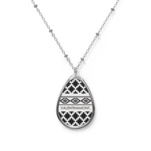 Argentine Pampa Design Oval Pendant Necklace — Noir Pattern Edition designed by VALENTINAMONT