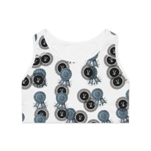 Argentine escarapela and V Monogram Pattern Sports Bra - Designed by VALENTINAMONT