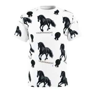 Argentine Escarapela & Black Horse Pattern Tee - Equestrian design by VALENTINAMONT