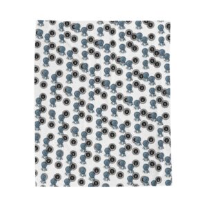 Argentine Escarapela and V monogram, Soft and Cozy Plush Blanket — Blue & Gray Heritage Print. Designed by VALENTINAMONT